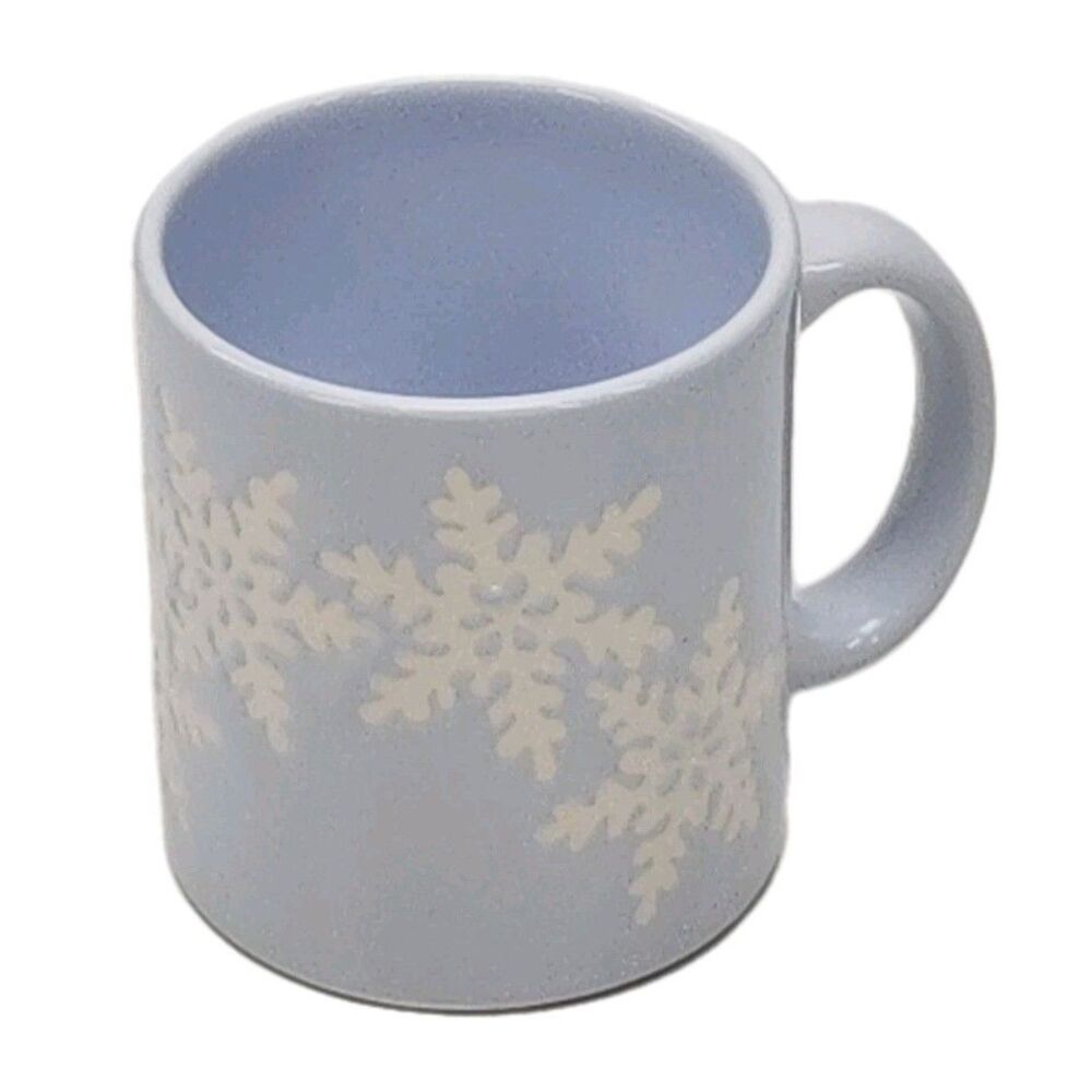 Waechtersbach Light Blue Coffee Tea Mug Cup Snowflake W-Germany Holiday Rare VTG